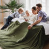 Picture of Bedsure Sherpa Fleece Cal King Blankets for Bed - Thick and Warm Oversized Blanket for Winter, Soft Fuzzy Plush Large Blanket for All Seasons, Olive Green, 112x98 Inches