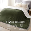 Picture of Bedsure Sherpa Fleece Cal King Blankets for Bed - Thick and Warm Oversized Blanket for Winter, Soft Fuzzy Plush Large Blanket for All Seasons, Olive Green, 112x98 Inches