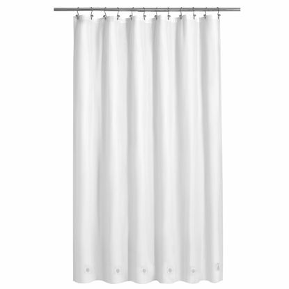 Picture of Barossa Design White Shower Curtain Liner with 6 Magnets - Waterproof PEVA Shower Liner for Bath Tub, 72" x 72" Standard Size, PVC Free & Metal Grommets - White, 72x72