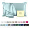 Picture of Natural Mulberry Silk Pillowcase for Hair and Skin Queen Size 20"X30" Case with Hidden Zipper Soft Breathable Smooth Cooling Pillow Covers for Sleeping(Haze Blue,1Pcs)