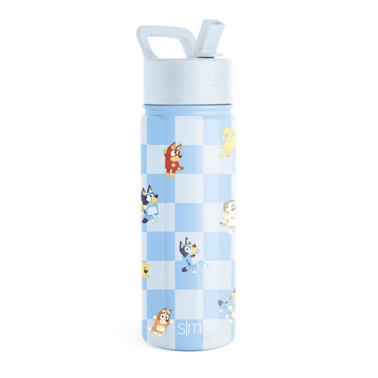 Picture of Simple Modern Bluey Kids Water Bottle with Straw Lid | Reusable Insulated Stainless Steel Cup for Boys and Girls, School | Summit Collection | 18oz, Checkmate