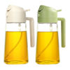 Picture of YARRAMATE 2Pcs Olive Oil Dispenser, 2 in 1 Oil Sprayer for Cooking, 16oz/470ml Glass Oil Spray Bottle, Food-grade Oil Dispenser and Oil Sprayer for Kitchen, Salad, Frying, BBQ (White & Green)