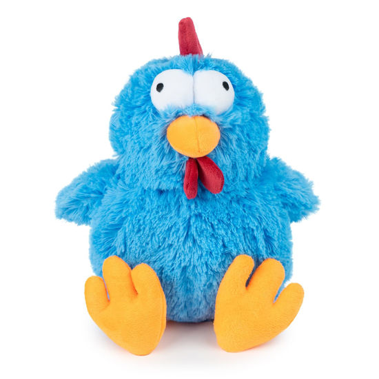 Picture of Best Pet Supplies Mrs. Cluck Interactive Squeaky Plush Toy for Small and Medium Breed Puppies or Dogs - Mrs. Cluck (Blue)