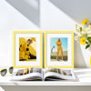 Picture of upsimples 8.5x11 Picture Frame, Display Pictures 6x8 with Mat or 8.5x11 Without Mat, Wall Hanging Photo Frame, Yellow, 1 Pack