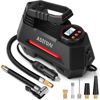 Picture of AstroAI Tire Inflator Portable Air Compressor Tire Air Pump for Car Tires - Car Accessories, 12V DC Auto Pump with Digital Pressure Gauge, Emergency LED Light for Bicycle, Balloons, Red