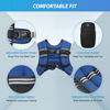 Picture of ZELUS Weighted Vest, 6lb/8lb/12lb/16lb/20lb/25lb/30lb Weight Vest with Reflective Stripe for Workout, Strength Training, Running, Fitness, Muscle Building, Weight Loss, Weightlifting, Blue(16 lb)