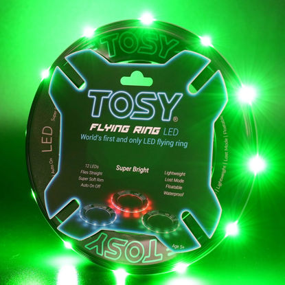 Picture of TOSY Flying Ring - 12 LEDs, Super Bright, Soft, Auto Light Up, Safe, Waterproof, Lightweight Frisbee, Cool Birthday, Camping, Easter Basket Stuffers & Outdoor/Indoor Gift Toy for Boys/Girls/Kids