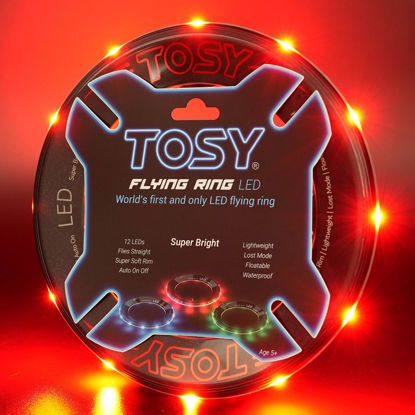 Picture of TOSY Flying Ring - 12 LEDs, Super Bright, Soft, Auto Light Up, Safe, Waterproof, Lightweight Frisbee, Cool Birthday, Camping, Easter Basket Stuffers & Outdoor/Indoor Gift Toy for Boys/Girls/Kids