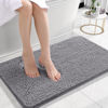 Picture of OLANLY Bathroom Rugs 24x16, Extra Soft Absorbent Chenille Bath Rugs, Rubber Backing Quick Dry, Machine Washable Bath Mats for Bathroom Floor, Tub and Shower, Home Decor Accessories, Grey