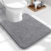 Picture of OLANLY Toilet Rugs U-Shaped 24x20, Extra Soft Absorbent Chenille Contour Bathroom Rugs for Toilet, Dry Quickly, Machine Washable, Non-Slip Toilet Bath Mat, Grey