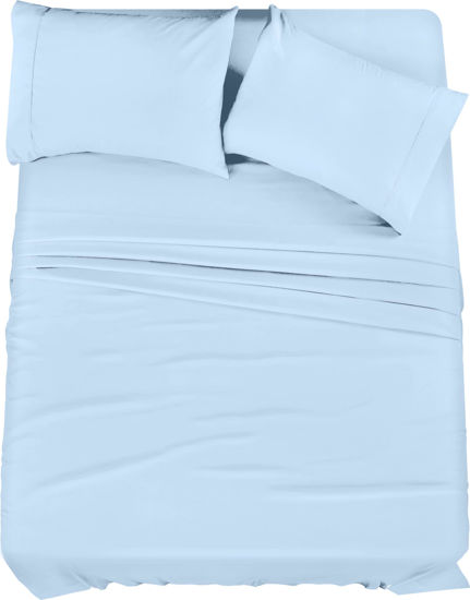 Picture of Utopia Bedding Full Bed Sheets Set - 4 Piece Bedding - Brushed Microfiber - Shrinkage and Fade Resistant - Easy Care (Full, Ice Blue)