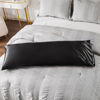 Picture of Bedsure Body Pillow Cover 20x54 Inches - Black Satin Similar to Silk Pillowcase for Hair and Skin, Cooling and Silky Long Body Pillow Case Cover with Envelope Closure, Gifts for Women Men
