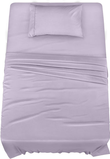 Picture of Utopia Bedding Twin Bed Sheets Set - 3 Piece Bedding - Brushed Microfiber - Shrinkage and Fade Resistant - Easy Care (Twin, Lavender)