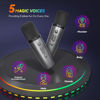 Picture of Karaoke Machine for Kids Adults, Portable Bluetooth Mini Karaoke Microphone Singing Speaker with 2 Wireless Mic and Light,Toys for All Smartphones,Birthday, Family,Home Party (Space Gray)
