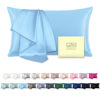 Picture of Mulberry Silk Pillow Cases for Hair and Skin Queen Size Silk Pillowcase with Zipper Soft Breathable Smooth Cooling Satin Silk Pillow Covers for Sleeping (Sky Blue,20"X 30",1Pcs)
