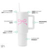 Picture of Simple Modern 40 oz Tumbler with Handle and Straw Lid | Insulated Reusable Stainless Steel Water Bottle Travel Mug Cupholder Friendly | Gift for Women Men | Trek Collection | Pink Bow