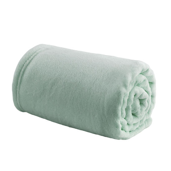 Picture of Bedsure Bedding Fleece Blanket for Girls and Boys - Soft Cozy Throw Blankets for Bed, Cute Small Travel Blanket, 43x55 Inches, Sage Green