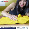 Picture of USANOOKS Microfiber Cleaning Cloth Yellow - 12 Pcs 12.5"x12.5" - High Performance - 1200 Washes, Ultra Absorbent Towels Weave Grime & Liquid for Streak-Free Mirror Shine - Car Washing Cloth