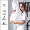 Picture of Mulberry Silk Pillowcase for Hair and Skin Pillow Case with Hidden Zipper Soft Breathable Smooth Cooling Silk Pillow Covers for Sleeping (White, King（20"X 36"）)