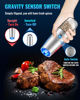 Picture of Sweet Alice Rechargeable Electric Pepper and Salt Grinder Set, No Battery Needed, whit Gravity Sensing Switch and LED Light, One Hand Automatic Operation, Sliver 2 Pack