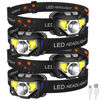 Picture of LHKNL Headlamp Flashlight,4-Pack 1200 Lumen Ultra-Light Bright LED Rechargeable Headlight with White Red Light,Waterproof Motion Sensor Head Lamp,8 Mode for Outdoor Camping Running Cycling Fishing