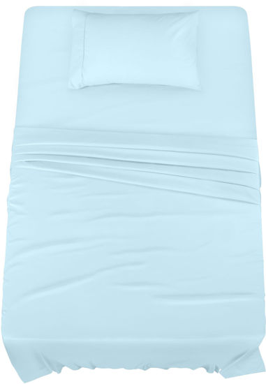 Picture of Utopia Bedding Twin Bed Sheets Set - 3 Piece Bedding - Brushed Microfiber - Shrinkage and Fade Resistant - Easy Care (Twin, Ice Blue)