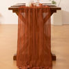 Picture of Socomi Fall Thanksgiving Table Runner Cheesecloth Table Runner Terracotta 120 inch 10FT Boho Rustic Gauze Table Runner for Wedding Party Baby Shower Fall Decor 10pcs