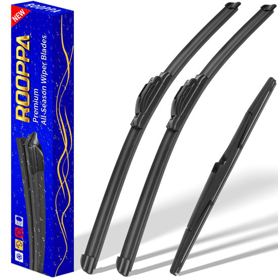 Picture of 3 wipers Replacement for 2010-2015 Lexus RX450h/2010-2015 Lexus RX350, Windshield Wiper Blades Original Equipment Replacement - 26"/22"/16" (Set of 3) U/J HOOK