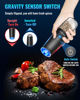 Picture of Sweet Alice Rechargeable Electric Pepper and Salt Grinder Set, No Battery Needed, whit Gravity Sensing Switch and LED Light, One Hand Automatic Operation, Black 2 Pack
