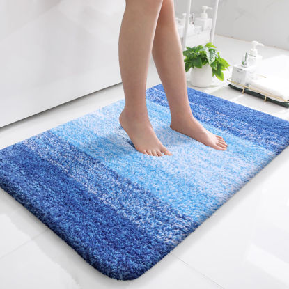 Picture of OLANLY Bathroom Rugs Mat 36x24, Extra Soft Absorbent Microfiber Bath Rugs, Rubber Backing, Quick Dry, Washable Bath Mats for Bathroom Floor, Tub, Shower and Home Decor Accessories, Light Royal Blue