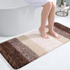 Picture of OLANLY Bathroom Rug Mat 47x20, Extra Soft and Absorbent Microfiber Bath Rugs, Non-Slip Plush Shaggy Bath Carpet Runner, Machine Wash Dry, Bath Mats for Bathroom Floor, Tub and Shower, Brown