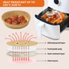 Picture of Vailnd Disposable Air Fryer Paper Liners, 9 Inch Max Xl Large Cooker Airfryer Parchment Paper Liners, 100Pcs Oil Proof Round Basket Bowl Liner Baking Paper for 8-12 QT Air Fryer Microwave
