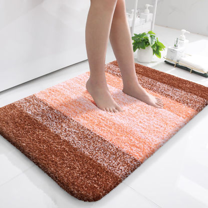 Picture of OLANLY Bathroom Rugs Mat 36x24, Extra Soft Absorbent Microfiber Bath Rugs, Rubber Backing, Quick Dry, Machine Washable Bath Mats for Bathroom Floor, Tub, Shower and Home Decor Accessories, Orange