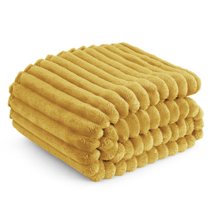 Picture of Bedsure Honey Fleece Blanket for Couch - GentleSoft Cozy Soft Blankets for Women, Cute Small Throws for Girls, 50x60 Inches