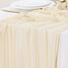 Picture of Socomi Fall Thanksgiving Table Runner Cheesecloth Table Runner 120 inch 10FT Boho Rustic Gauze Table Runner for Wedding Party Baby Shower Fall Decor Beige 15pcs