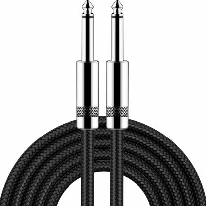 Picture of New bee Guitar Cable 6ft Electric Instrument Cable Bass AMP Cord 1/4 Straight to Straight for Electric Guitar, Bass Guitar, Electric Mandolin, Pro Audio, Black