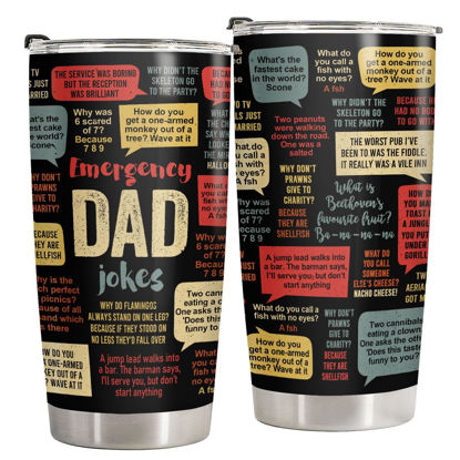 Picture of 34HD Funny Gifts for Dad, Dad Tumbler with Lid 20 oz Stainless Steel, Dad Birthday Gifts from Daughter Son, Husband Gifts from Wife, Jokes Gifts for Men, New Dad Gifts
