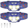 Picture of LHKNL Headlamp Flashlight, 1200 Lumen Ultra-Light Bright LED Rechargeable Headlight with White Red Light,2-Pack Waterproof Motion Sensor Head Lamp,8 Modes for Outdoor Camping Running Fishing- Blue