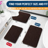 Picture of OLANLY Toilet Rugs U-Shaped 24x20, Extra Soft Absorbent Chenille Contour Bathroom Rugs for Toilet, Dry Quickly, Machine Washable, Non-Slip Toilet Bath Mat, Brown