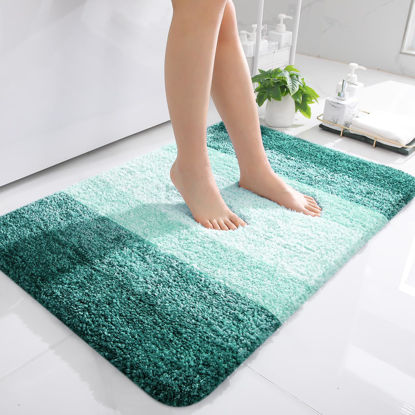 Picture of OLANLY Bathroom Rugs Mat 36x24, Extra Soft Absorbent Microfiber Bath Rugs, Rubber Backing, Quick Dry, Washable Bath Mats for Bathroom Floor, Tub, Shower and Home Decor Accessories, Blackish Green