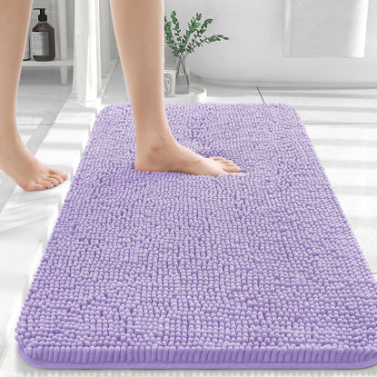 Picture of OLANLY Bathroom Rugs 36x24, Extra Soft Absorbent Chenille Bath Rugs, Rubber Backing Quick Dry, Machine Washable Bath Mats for Bathroom Floor, Tub and Shower, Home Decor Accessories, Lavender