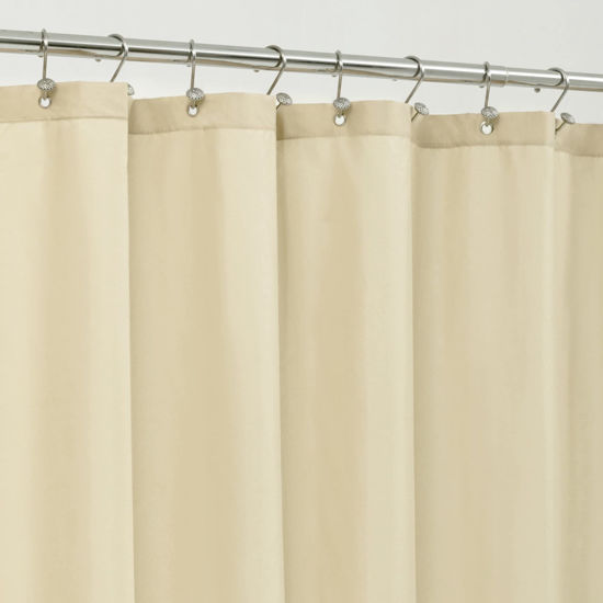 Picture of ALYVIA SPRING Long Fabric Shower Curtain Liner Waterproof - 72" x 78", Soft & Lightweight Long Shower Curtain with 3 Magnets, Machine Washable - 72x78, Cream