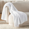 Picture of Bedsure White Fleece Blanket for Couch - GentleSoft Cozy Soft Blankets for Women, Cute Small Throws for Girls, 50x70 Inches