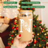 Picture of Coolife Initial Glass Cup, Monogrammed Gifts for Women, 16 oz Glass Cups w/Lids Straws, Iced Coffee, Smoothie Beer Glass Tumbler w/Straw Lid, Personalized Christmas, Birthday Gifts for Her Mom Friend