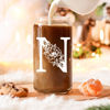 Picture of Coolife Initial Glass Cup, Monogrammed Gifts for Women, 16 oz Glass Cups w/Lids Straws, Iced Coffee, Smoothie Beer Glass Tumbler w/Straw Lid, Personalized Christmas, Birthday Gifts for Her Mom Friend