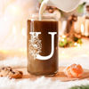 Picture of Coolife Initial Glass Cup, Monogrammed Gifts for Women, 16 oz Glass Cups w/Lids Straws, Iced Coffee, Smoothie Beer Glass Tumbler w/Straw Lid, Personalized Christmas, Birthday Gifts for Her Mom Friend