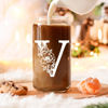Picture of Coolife Initial Glass Cup, Monogrammed Gifts for Women, 16 oz Glass Cups w/Lids Straws, Iced Coffee, Smoothie Beer Glass Tumbler w/Straw Lid, Personalized Christmas, Birthday Gifts for Her Mom Friend
