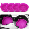 Picture of SINGARO Car Cup Holder Coaster, Silicone Cup Holder Insert, Universal Non-Slip Cup Holders, Car Accessories Interior for Women and Man 4 Pack Purple