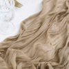 Picture of Socomi Fall Thanksgiving Table Runner Cheesecloth Table Runner 120 inch 10FT Boho Rustic Gauze Table Runner for Wedding Party Baby Shower Fall Decor Nude 6pcs