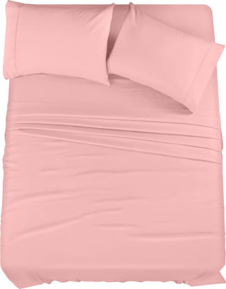 Picture of Utopia Bedding Queen Bed Sheets Set - 4 Piece Bedding - Brushed Microfiber - Shrinkage and Fade Resistant - Easy Care (Queen, Pink)